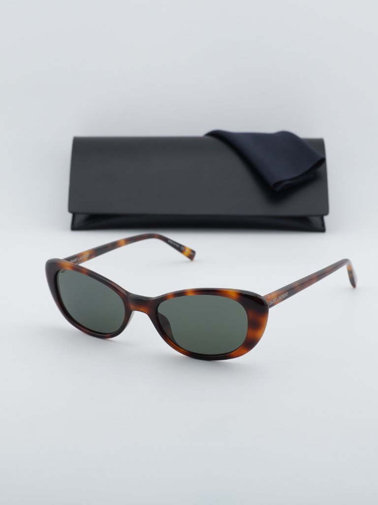 Saint Laurent Sl822 002 Cat Eye Sunglasses - Havana / Grey